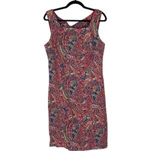 Talbots Multicolor Bonaire Paisley Textured Sheath Dress (8)